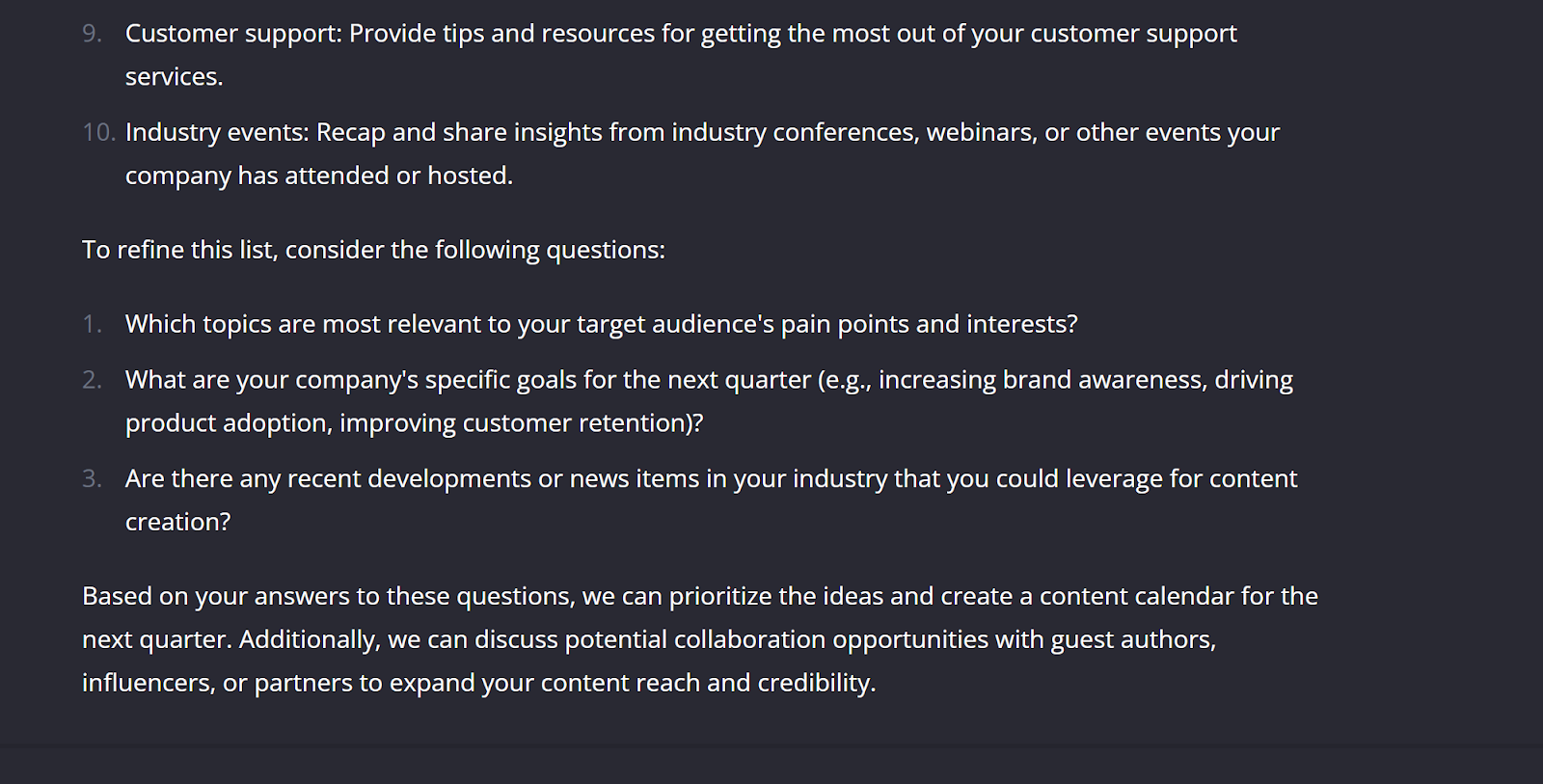 ChatGPT Brainstormer - refining questions
