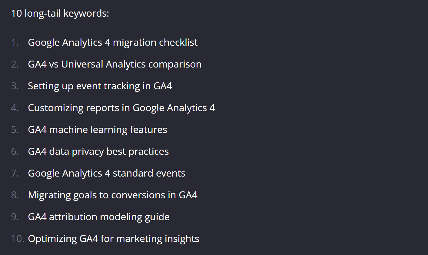 ChatGPT Expander - 10 long-tail keyword suggestions