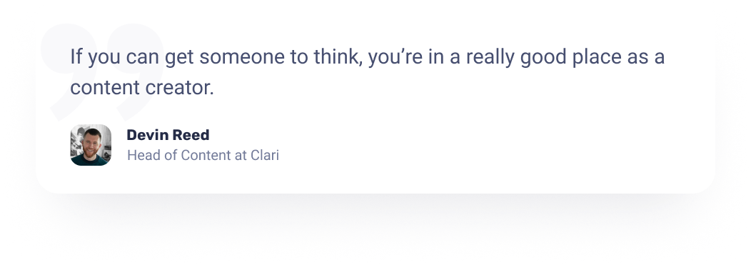 Devin Reed, Head of Content at Clari