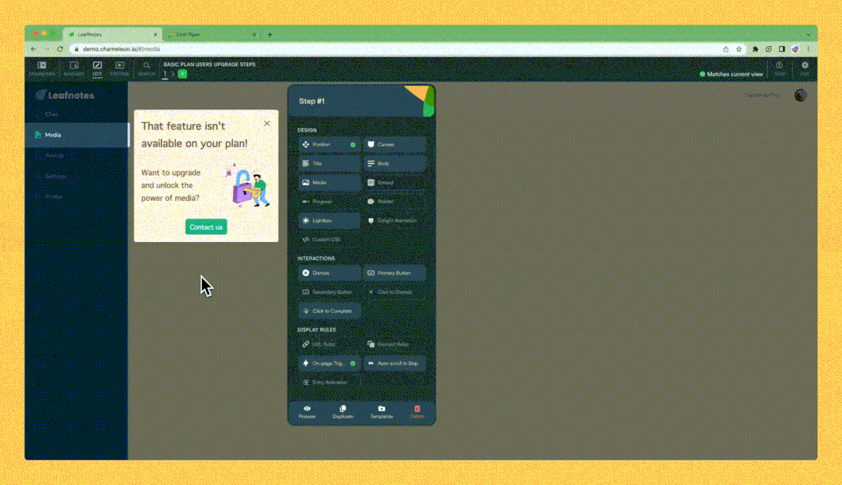 Chameleon and Chili Piper integration demo GIF