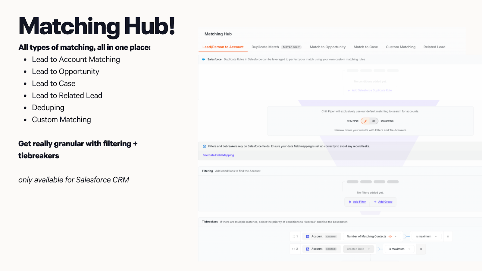 Matching Hub Interface