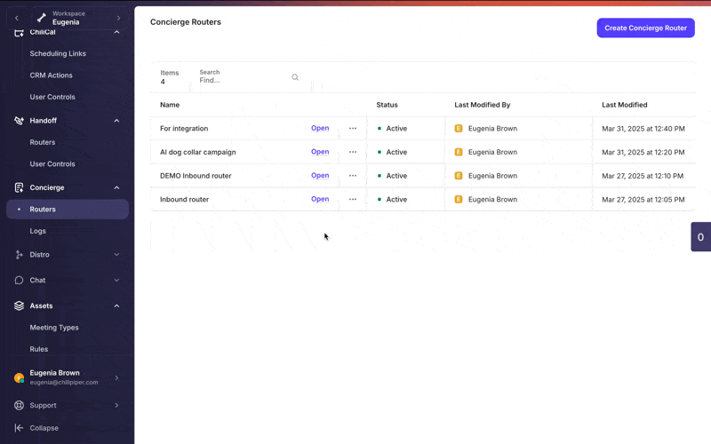 In-app scheduling demonstration