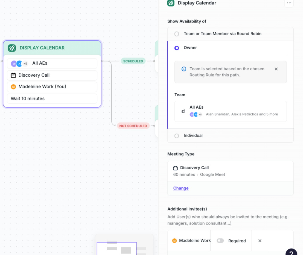 Display Calendar Node configuration options