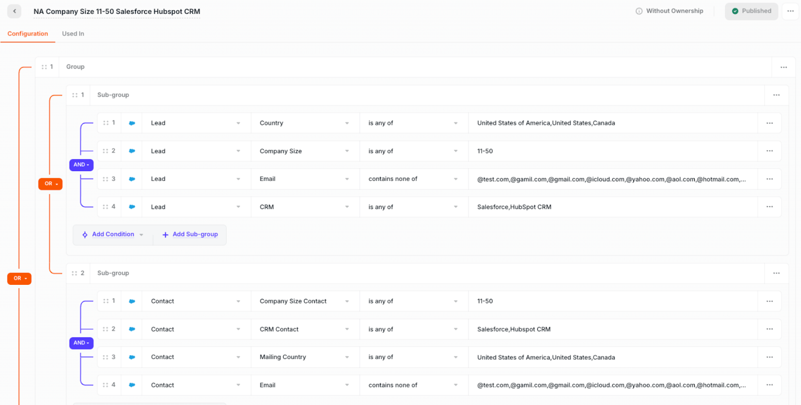 Journey builder interface