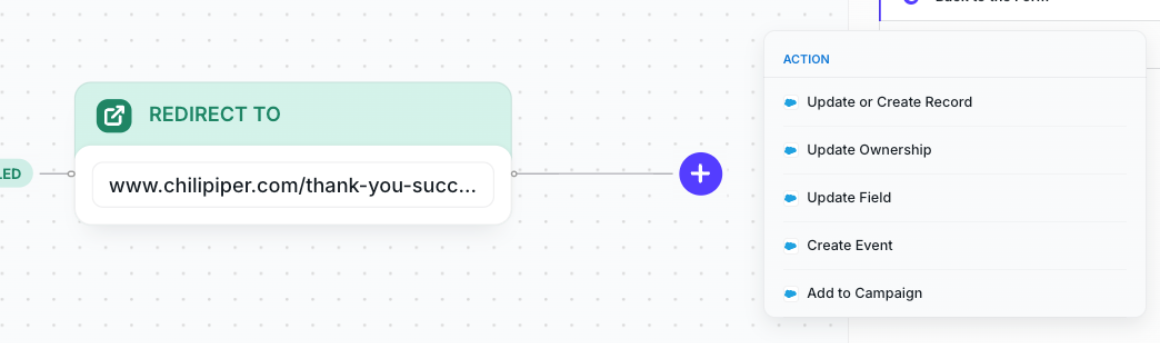 CRM actions available in the Concierge Router