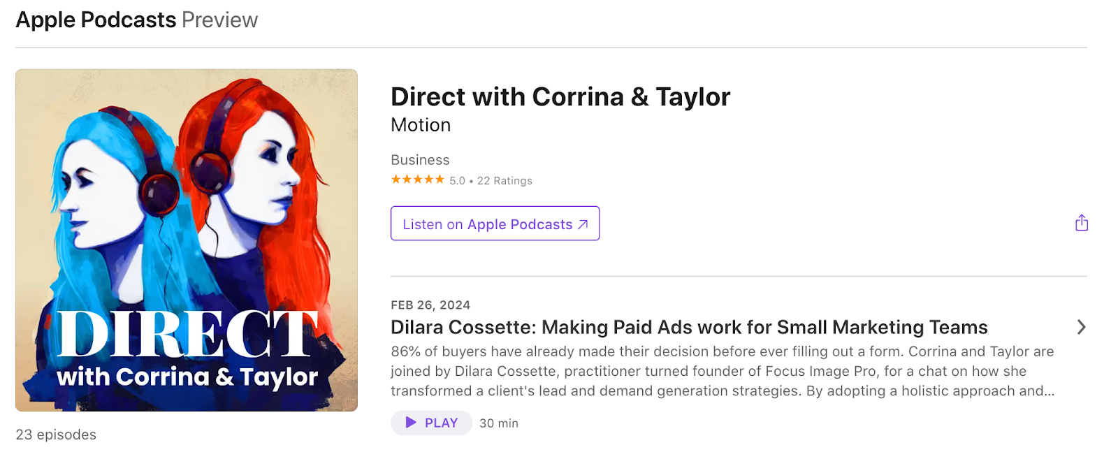 Direct with Corrina & Taylor