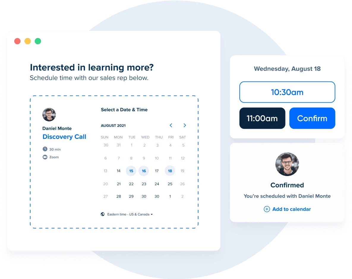 Calendly scheduling interface