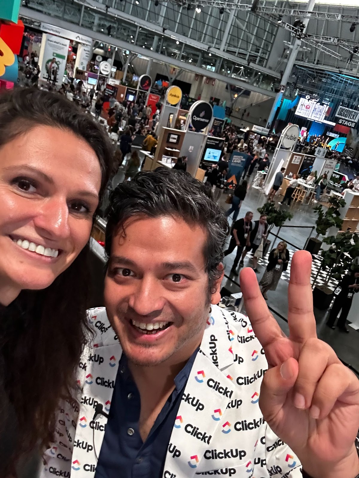 Alina with Gaurav Agarwal, Chief Growth Officer at Clickup, at INBOUND dinner