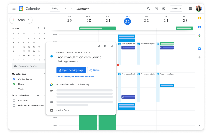 Google Calendar appointment scheduling