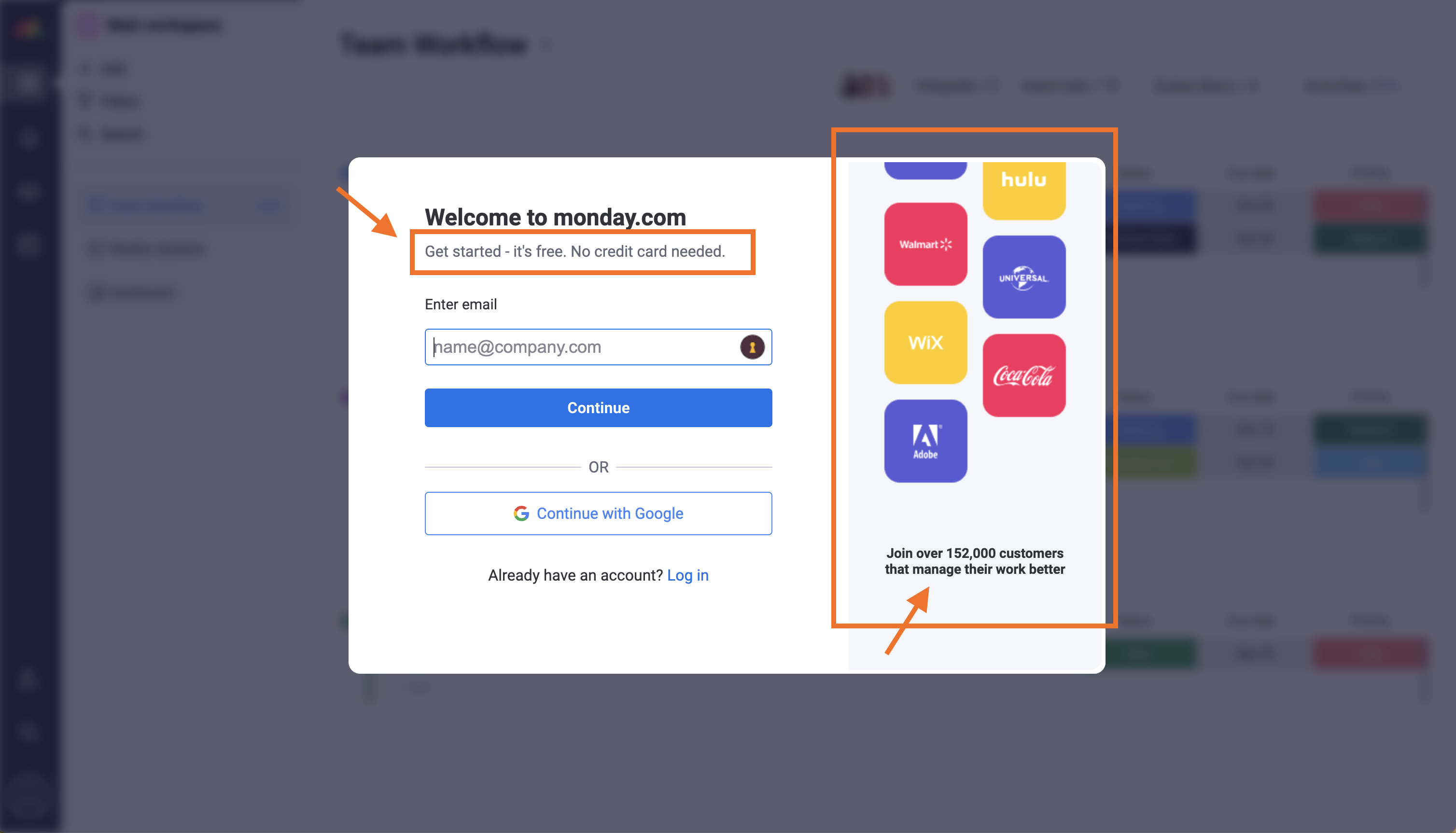 monday.com form CTA text