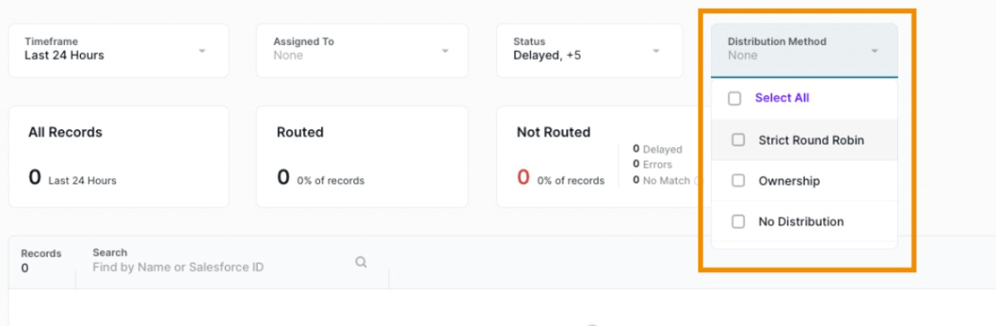 Logs filter for distribution method
