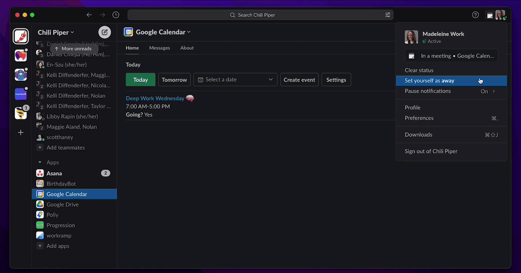 Setting up Slack keyword notifications