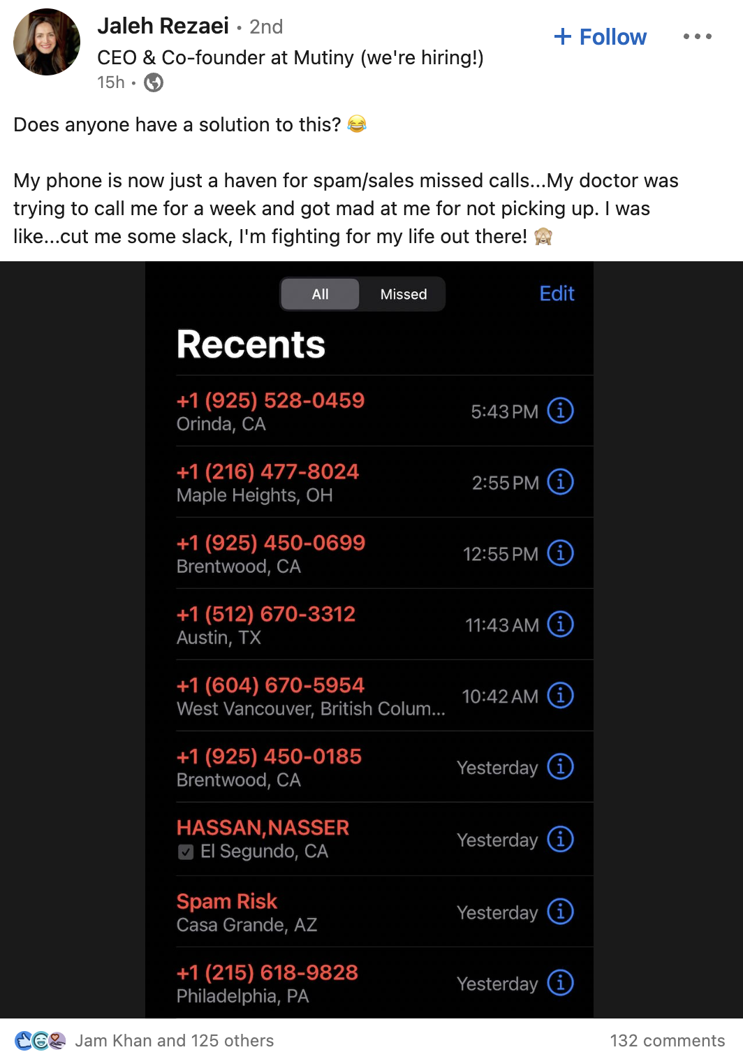 Cold outbound spam example