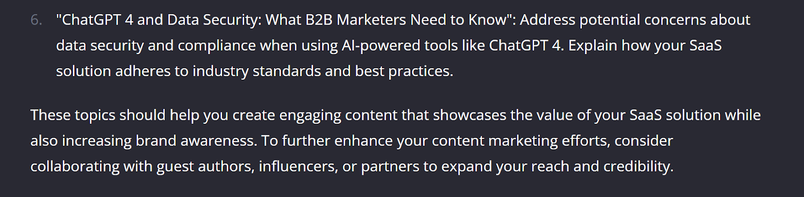 ChatGPT Brainstormer - additional tips for content leverage