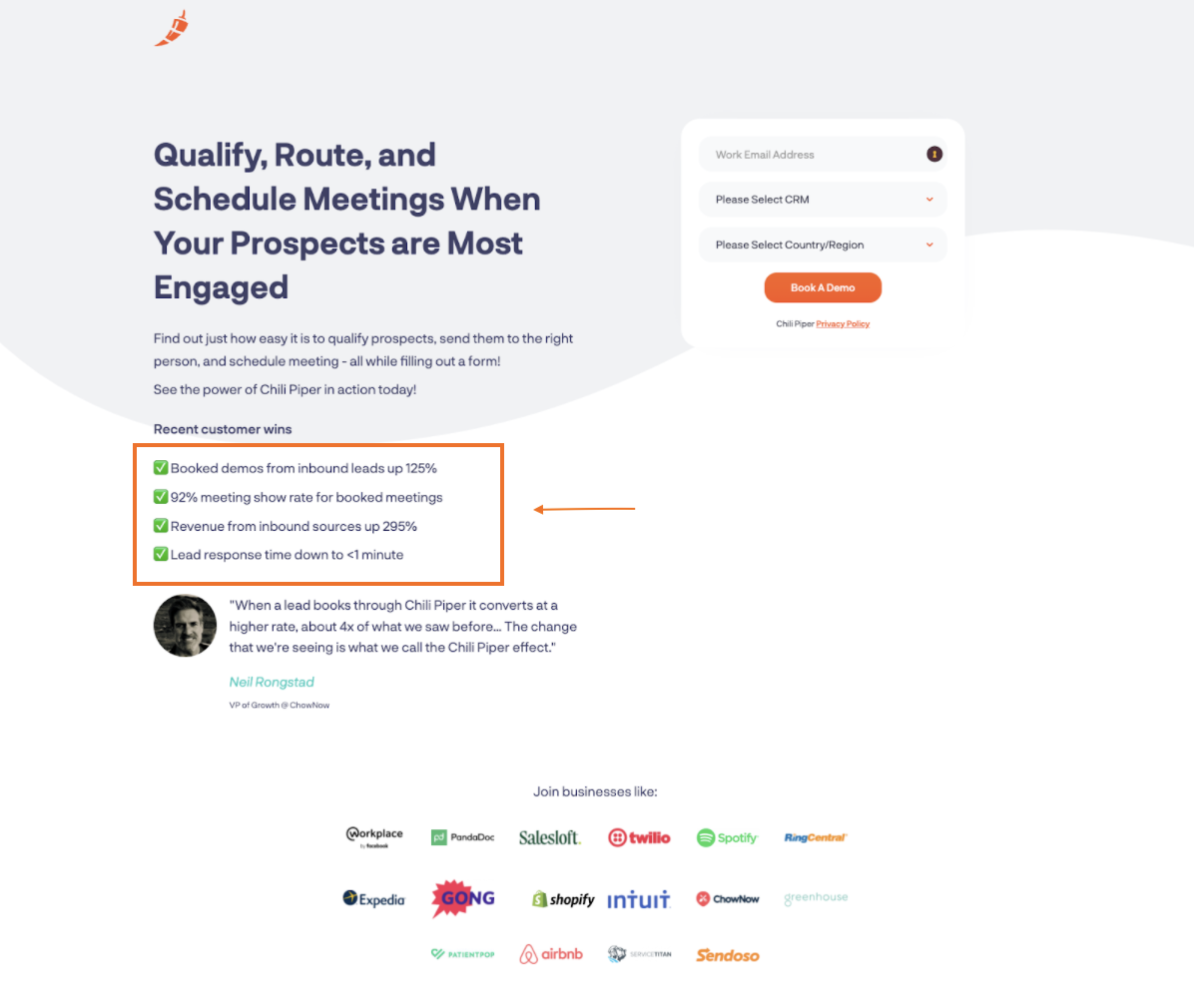 A/B test results showing 10% increase in web conversions from adding social proof