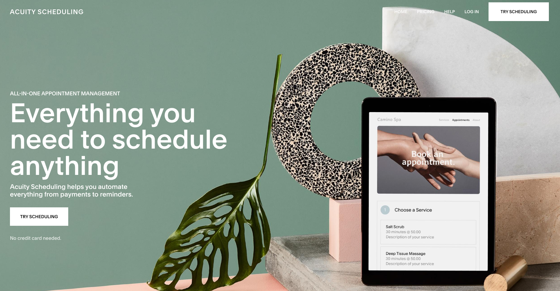 Acuity Scheduling interface
