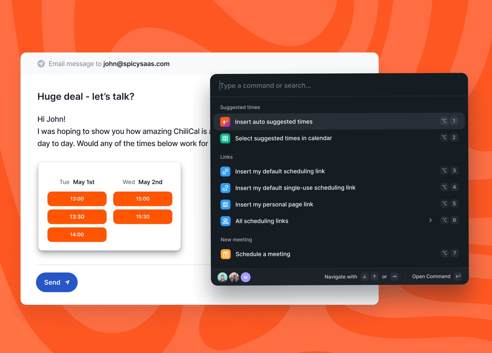 ChiliCal scheduling interface