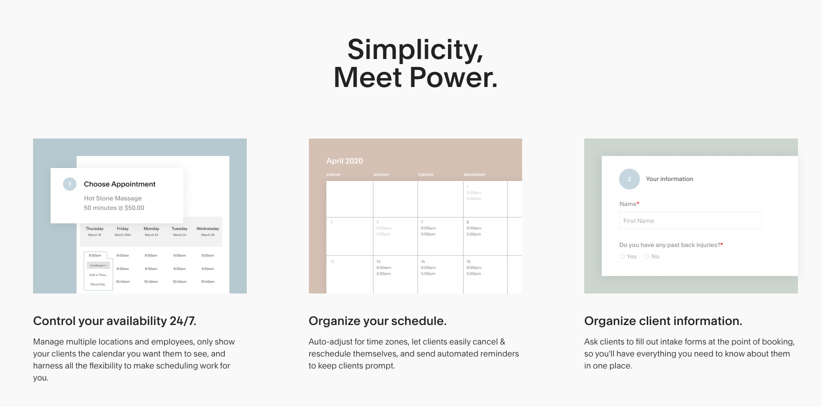 Acuity Scheduling booking page