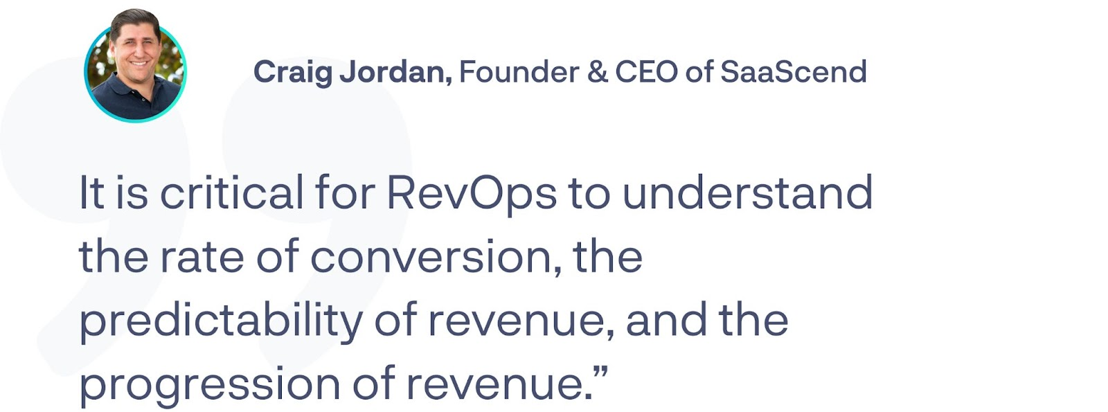 Craig Jordan quote on RevOps
