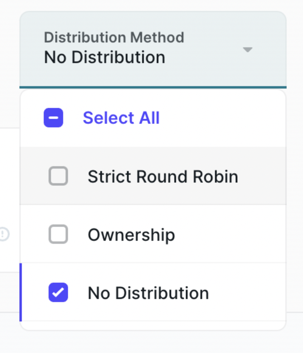 No distribution filter option
