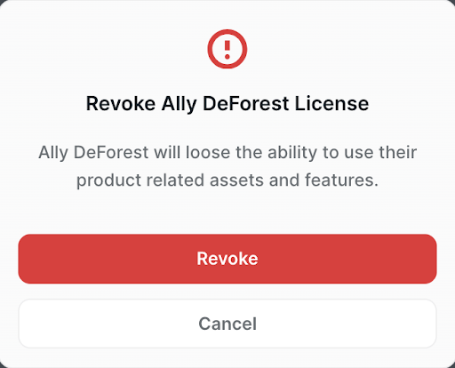 License removal notification
