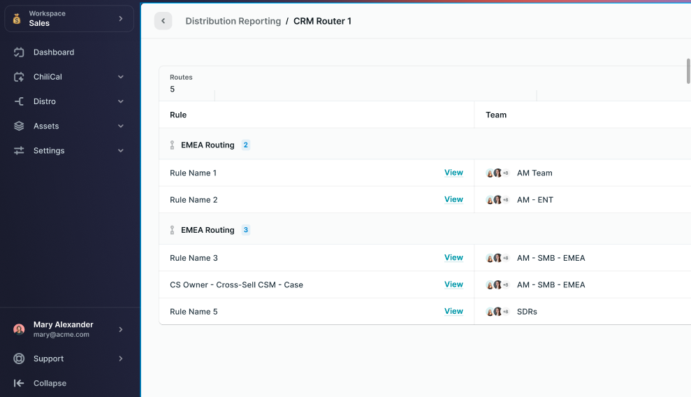 New distribution reporting page