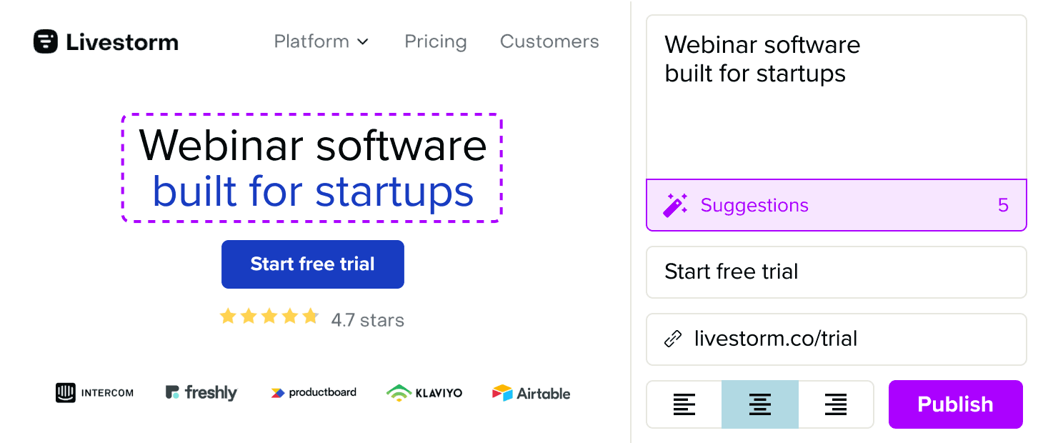 Mutiny no-code AI website personalization platform