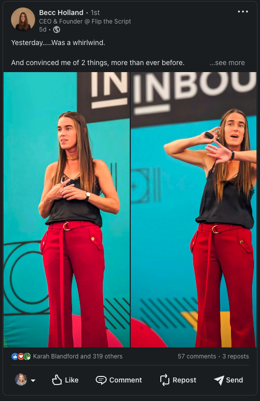Becc Holland, influencer partner at INBOUND