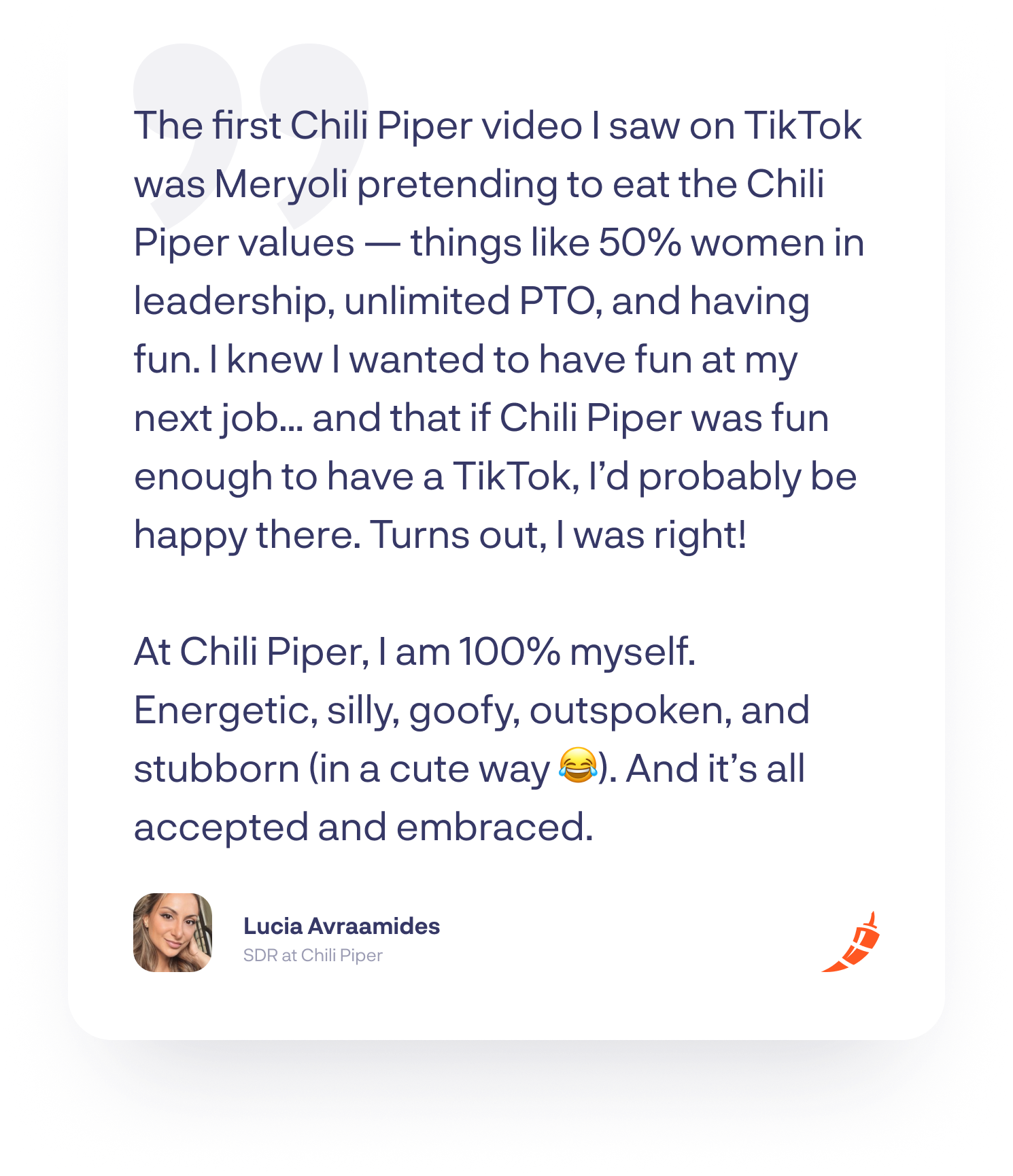 Lucia Avraamides, SDR at Chili Piper