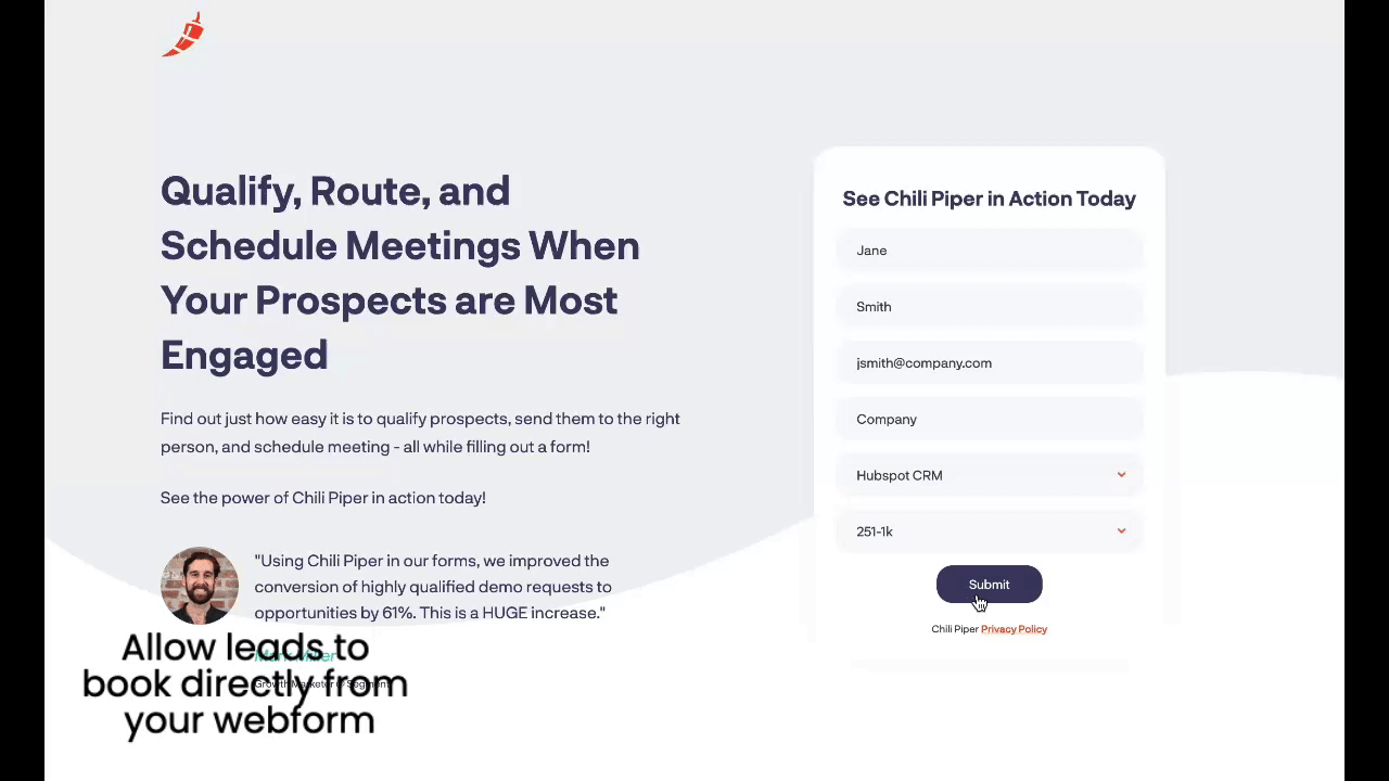 qualify, route, and schedule meetings when your prospects are most engaged