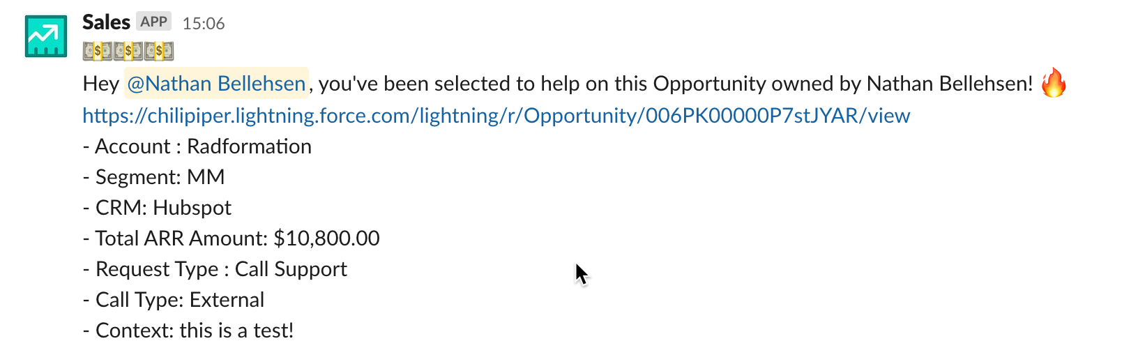 Slack alert from Distro