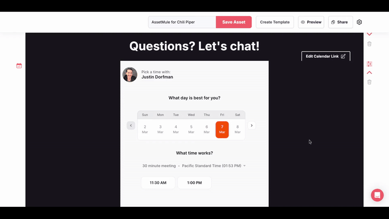Enable reps to easily swap in their own calendars